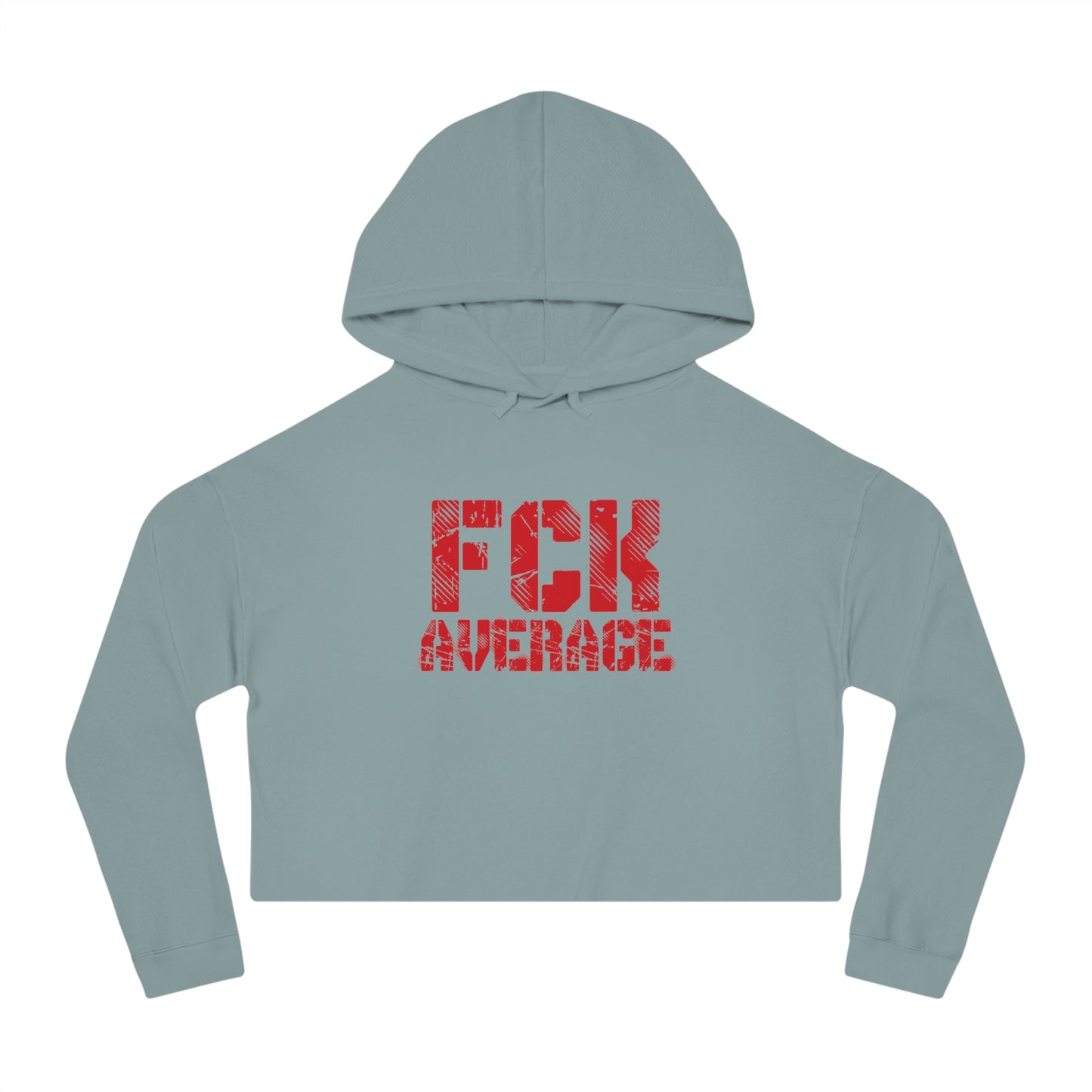 Women’s "FCK Average" Cropped Hooded Sweatshirt - Red