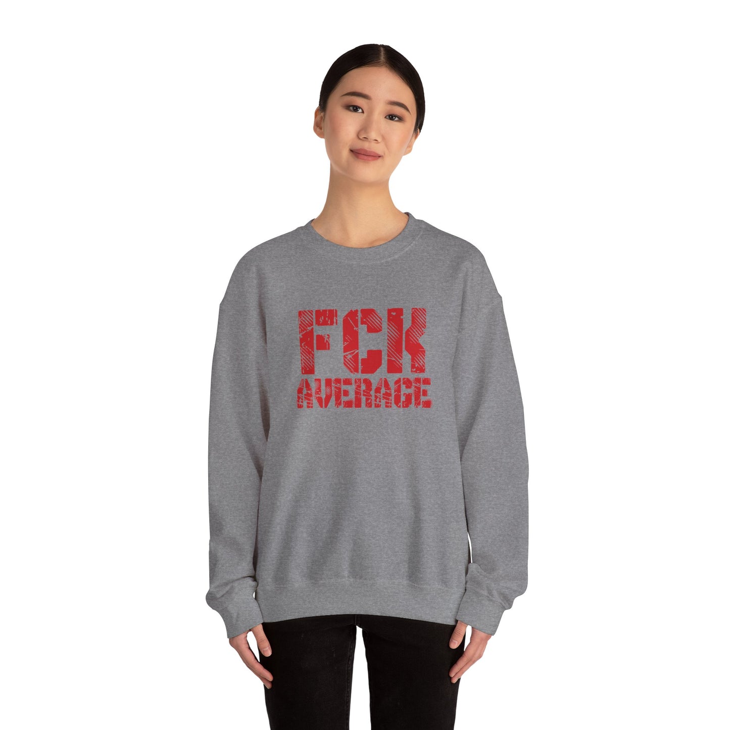 Women's "FCK Average" Crewneck (Red)