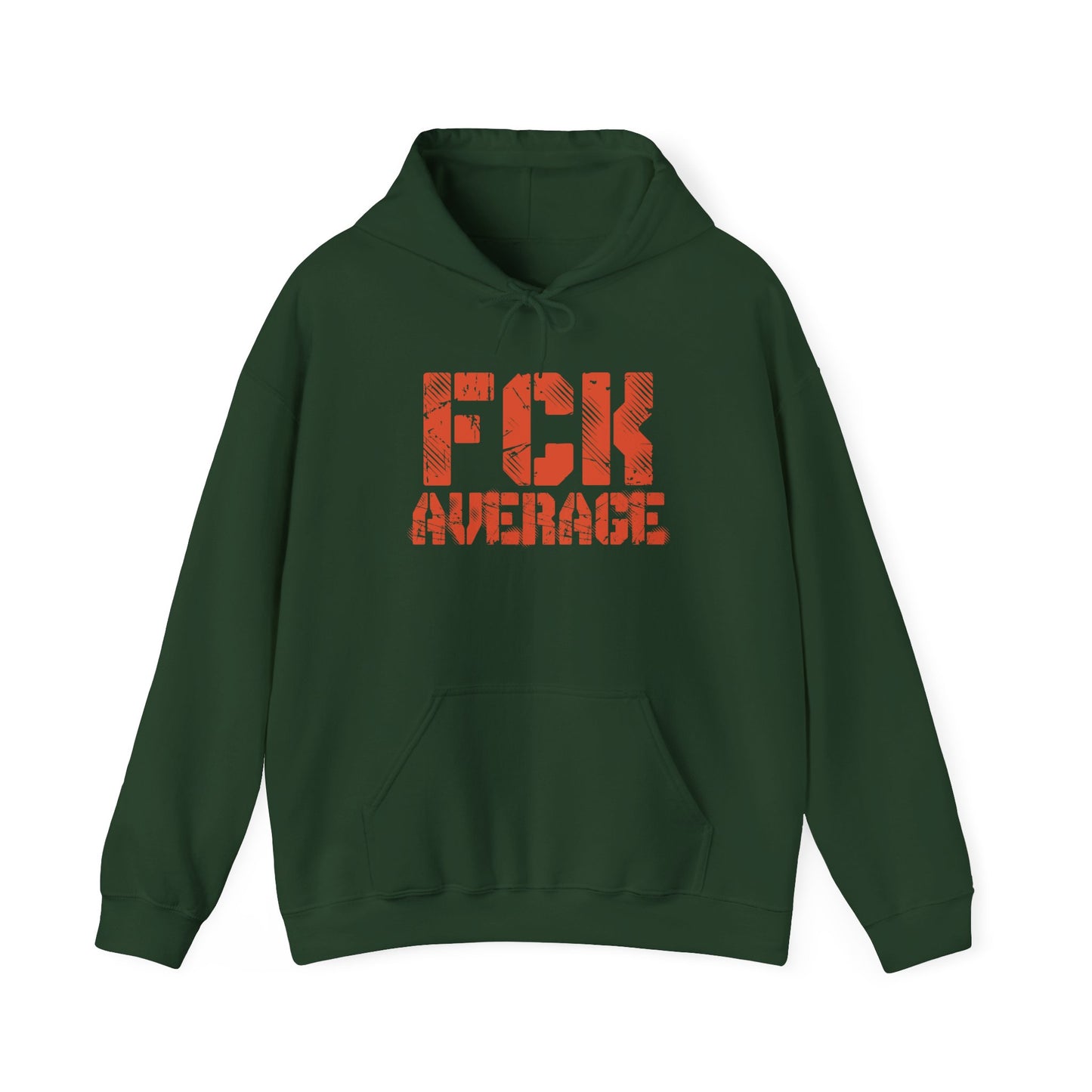 Men's "FCK Average" Heavy Hoodie (Orange)
