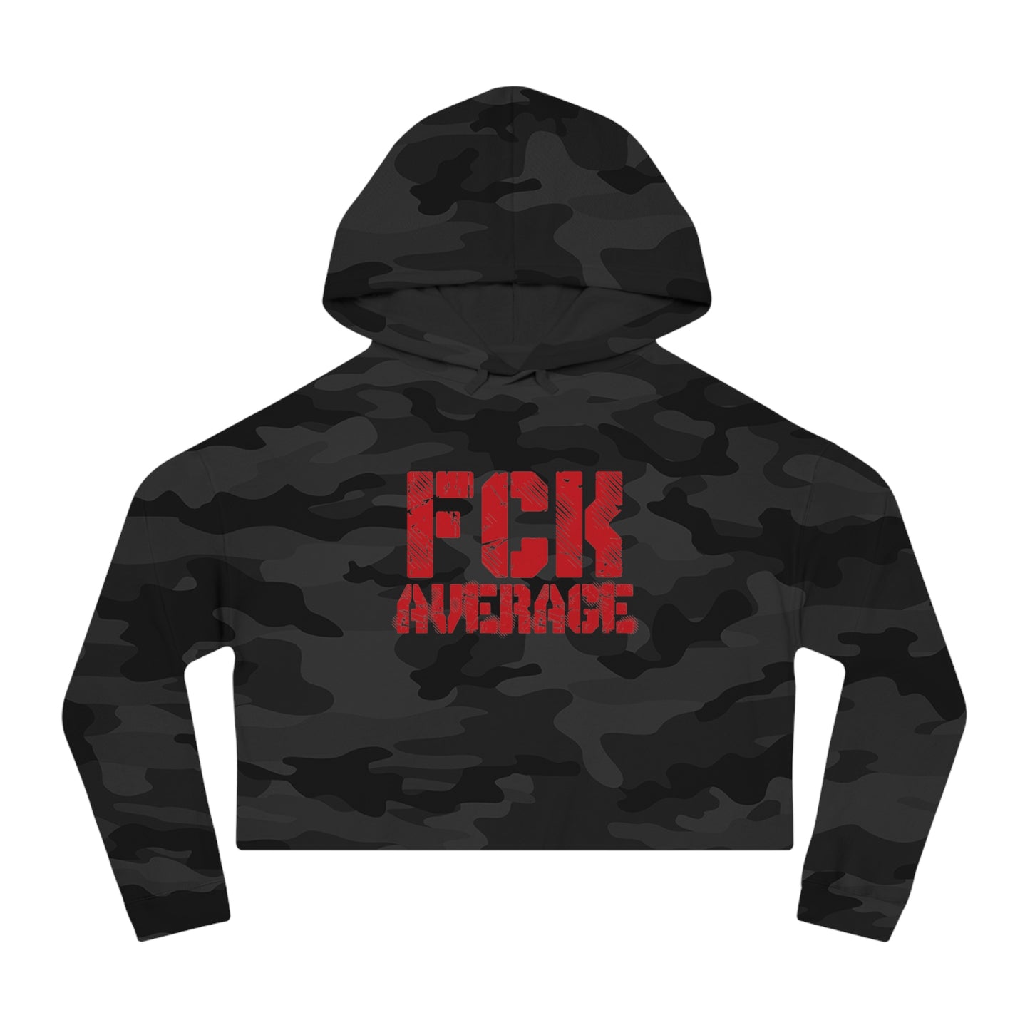 Women’s "FCK Average" Cropped Hooded Sweatshirt - Red