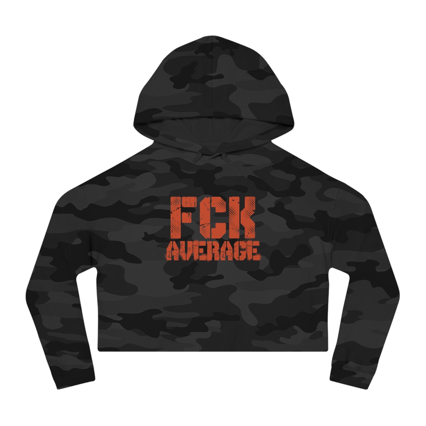 Women’s "FCK Average" Cropped Hooded Sweatshirt - Orange
