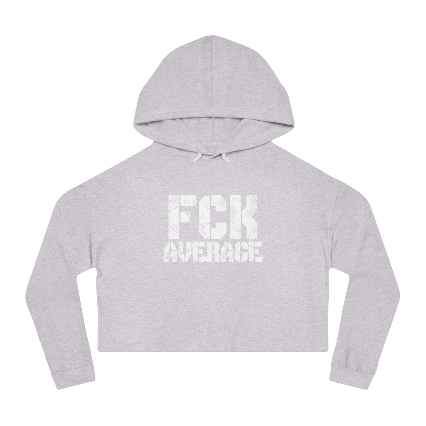 Women's "FCK Average" Cropped Hooded Sweatshirt - White