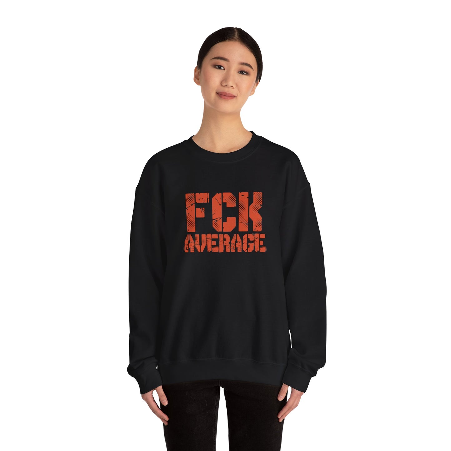 Women's "FCK Average" Crewneck (Orange)