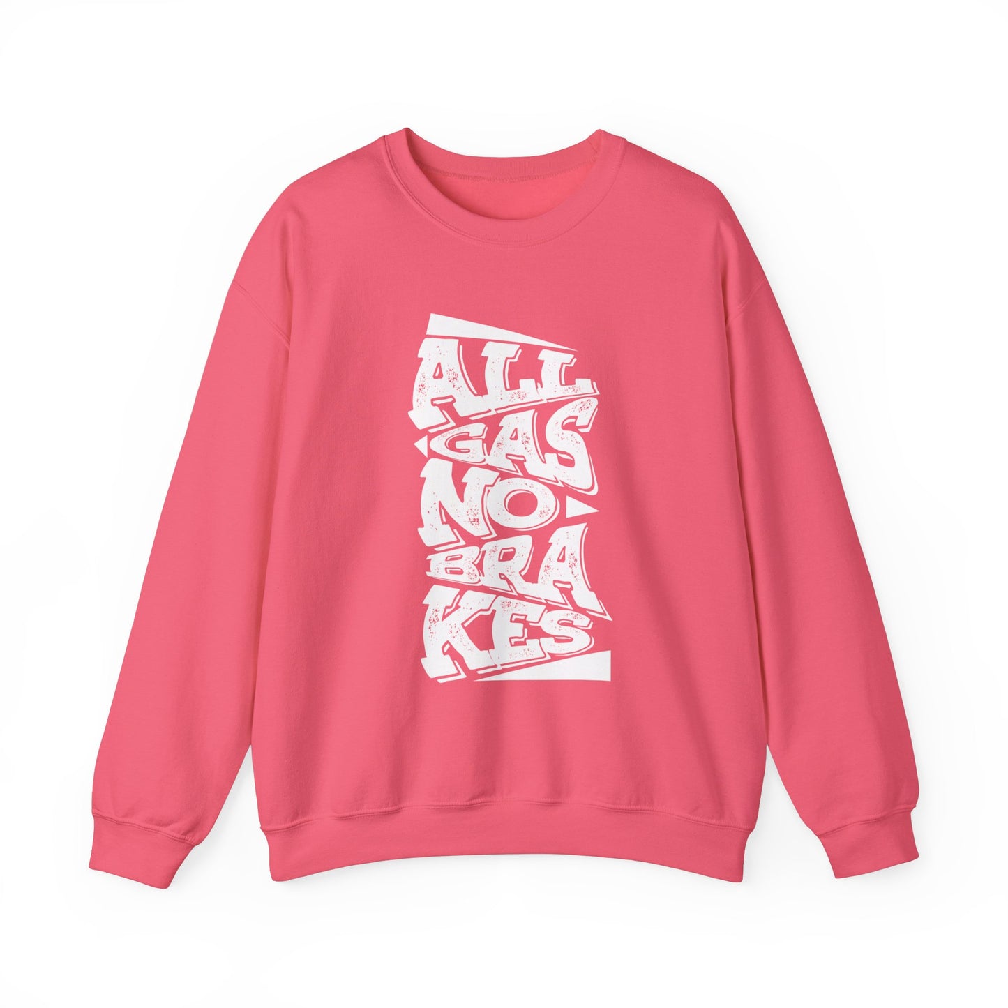 Women's "All Gas No Brakes" Crewneck Sweatshirt (White)