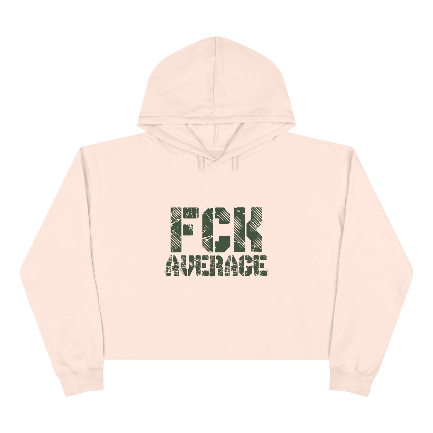 Women's "FCK Average" Crop Hoodie - Green