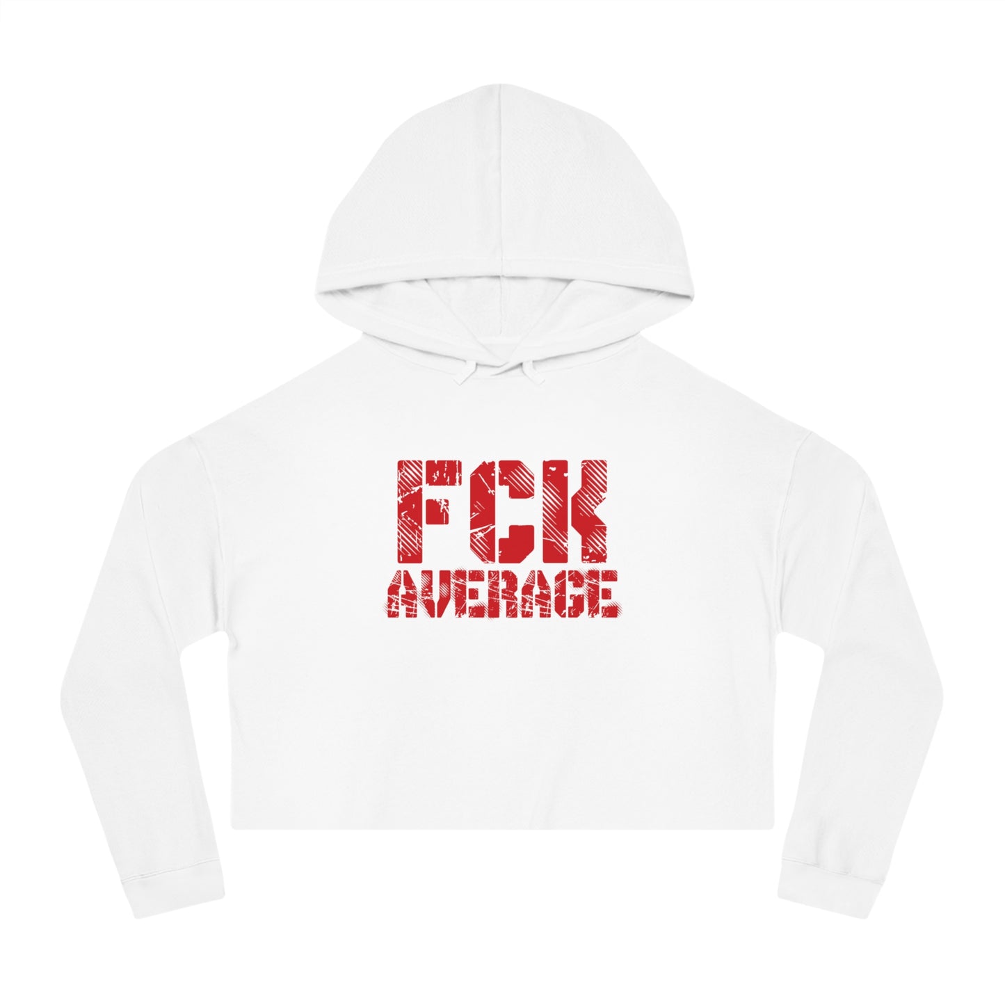 Women’s "FCK Average" Cropped Hooded Sweatshirt - Red