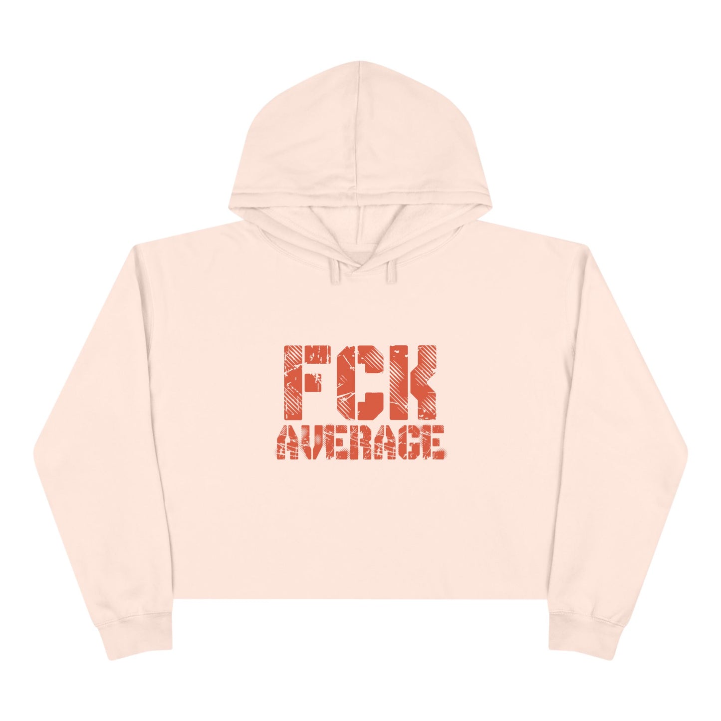 Women's "FCK Average" Crop Hoodie - Orange
