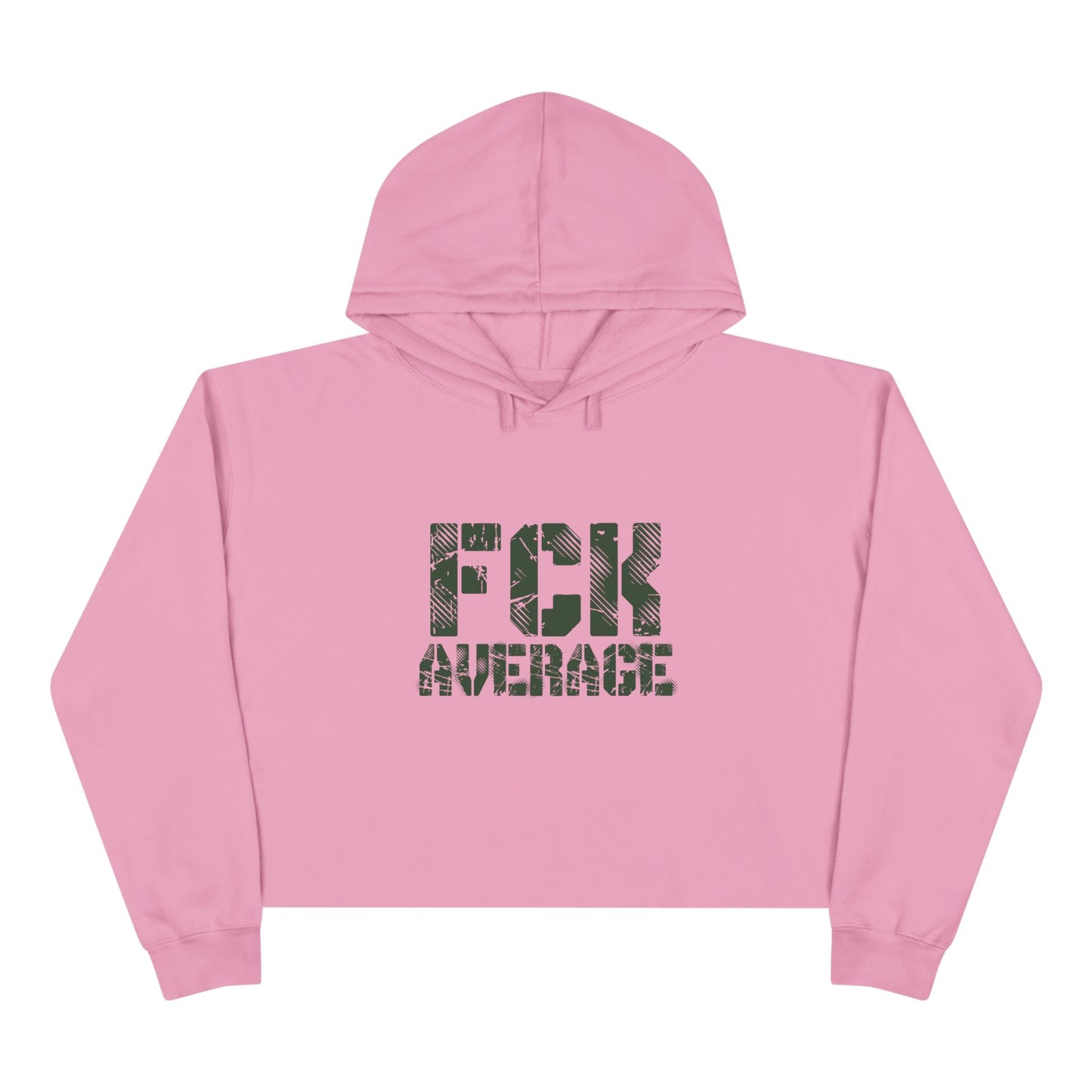 Women's "FCK Average" Crop Hoodie - Green