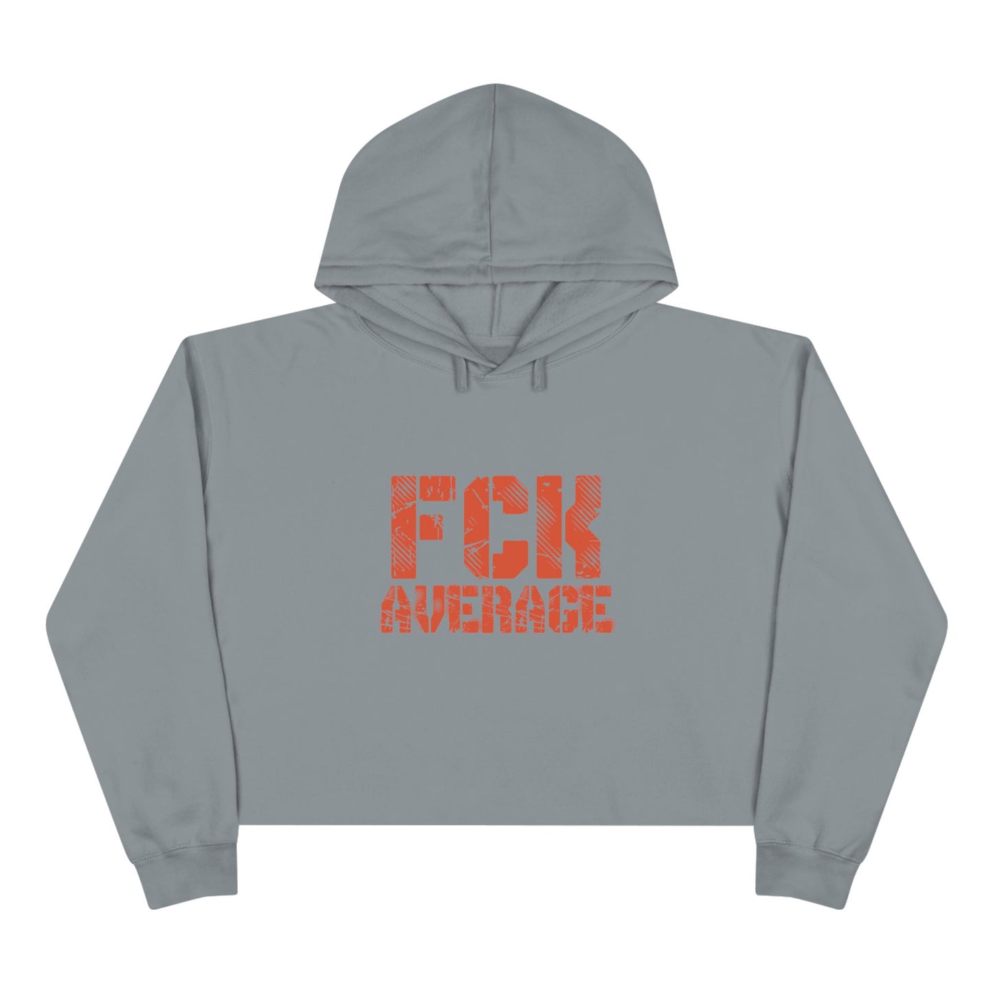 Women's "FCK Average" Crop Hoodie - Orange