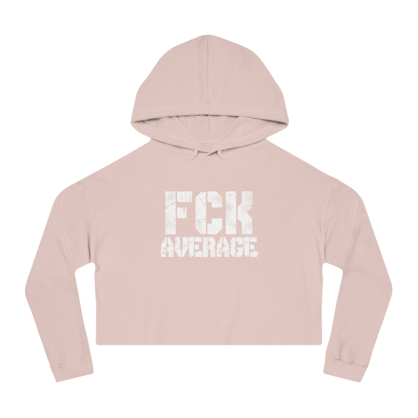 Women's "FCK Average" Cropped Hooded Sweatshirt - White