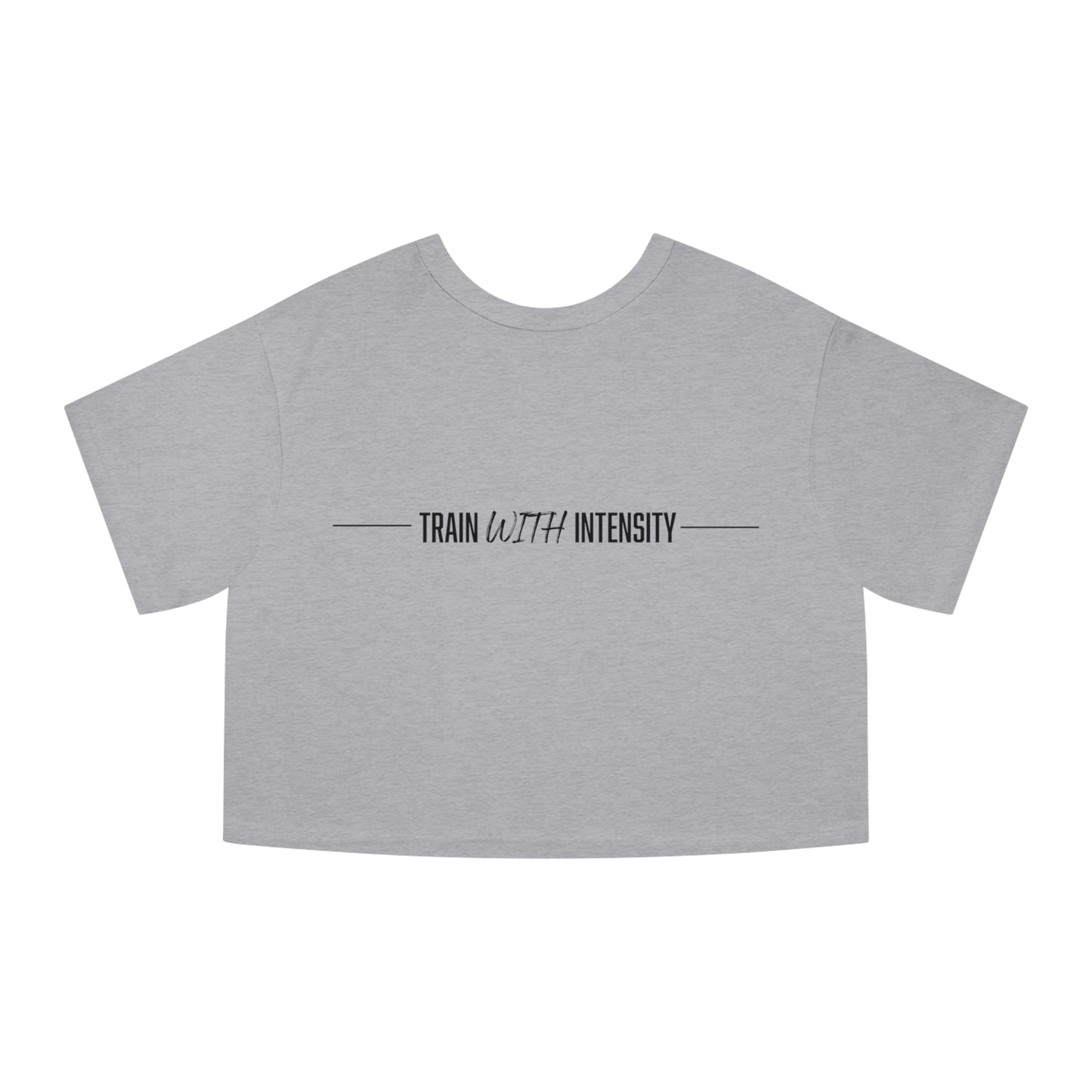 Women's "Train With Intensity" Crop Top (Black)