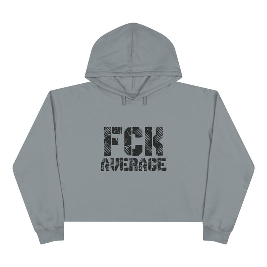 Women's "FCK Average" Crop Hoodie - Black