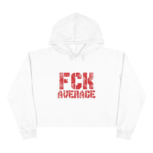 Women's "FCK Average" Crop Hoodie - Red