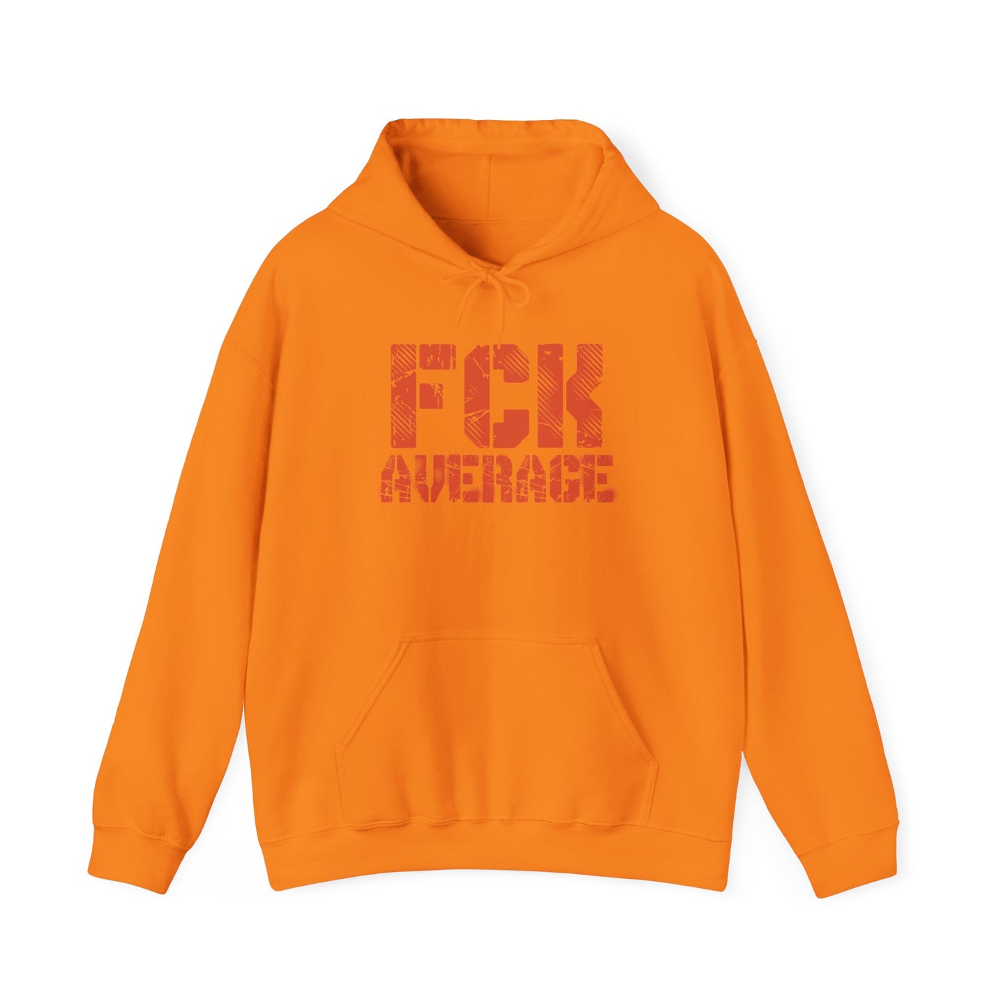Men's "FCK Average" Heavy Hoodie (Orange)