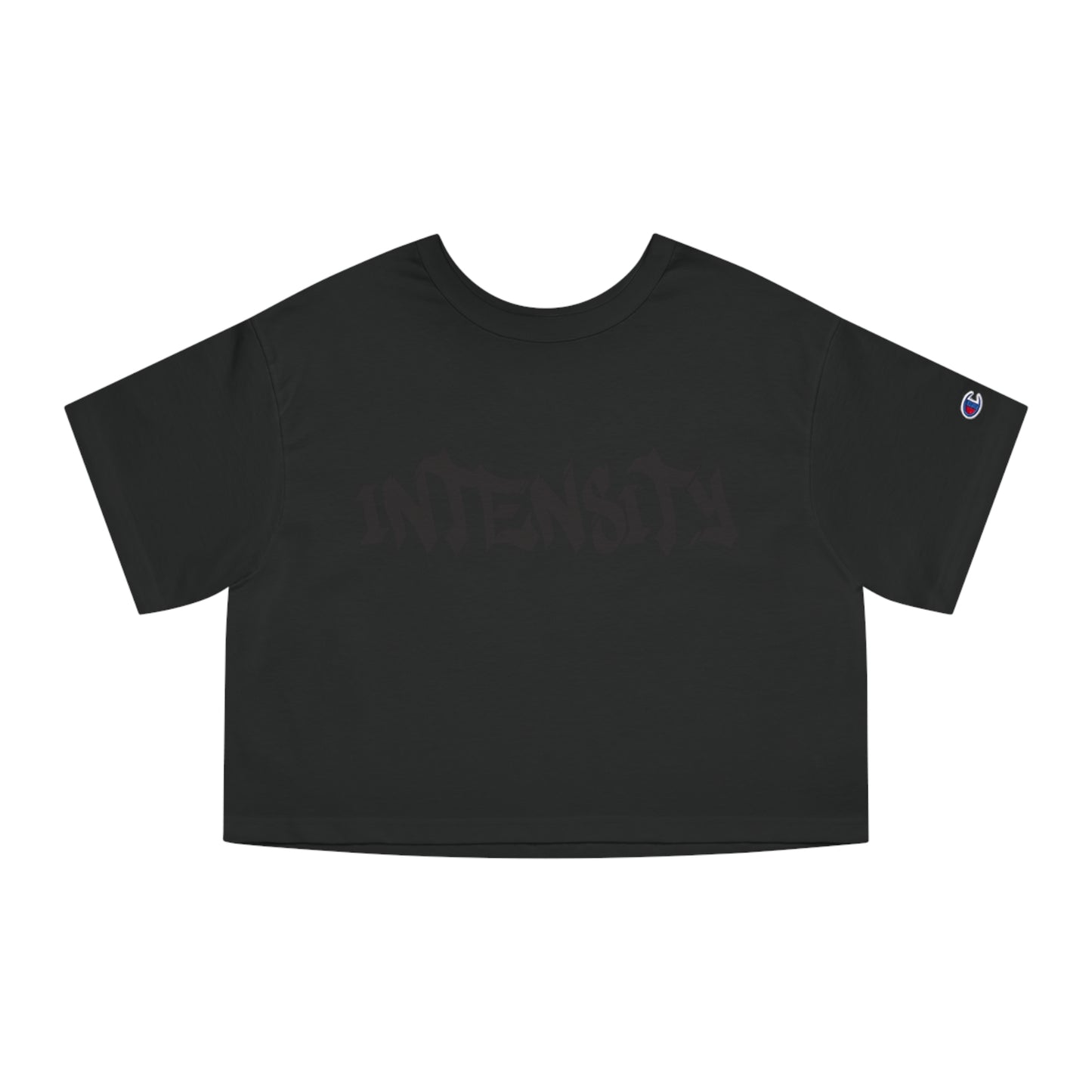 Women's "INTENSITY" Crop Top T-Shirt (Black)