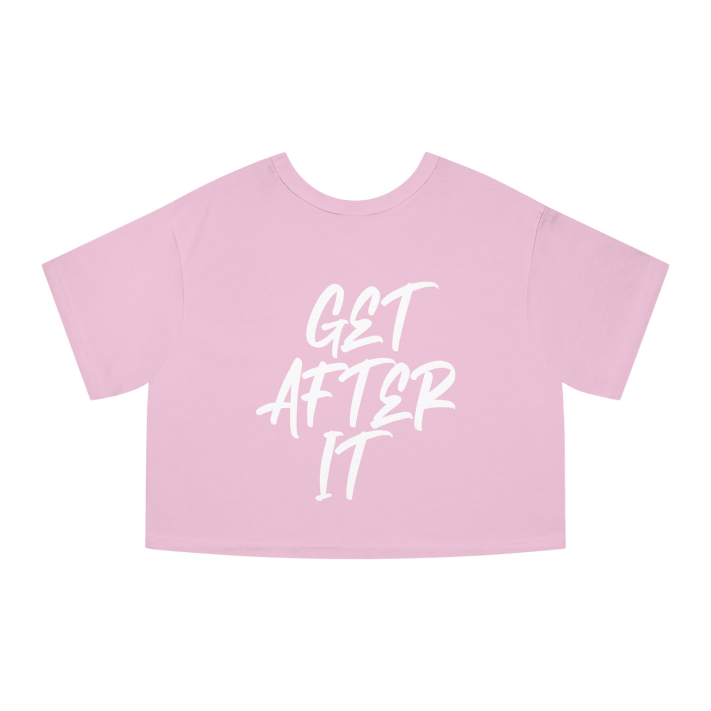 Women's "Get After It" - V1 Crop Top (White)