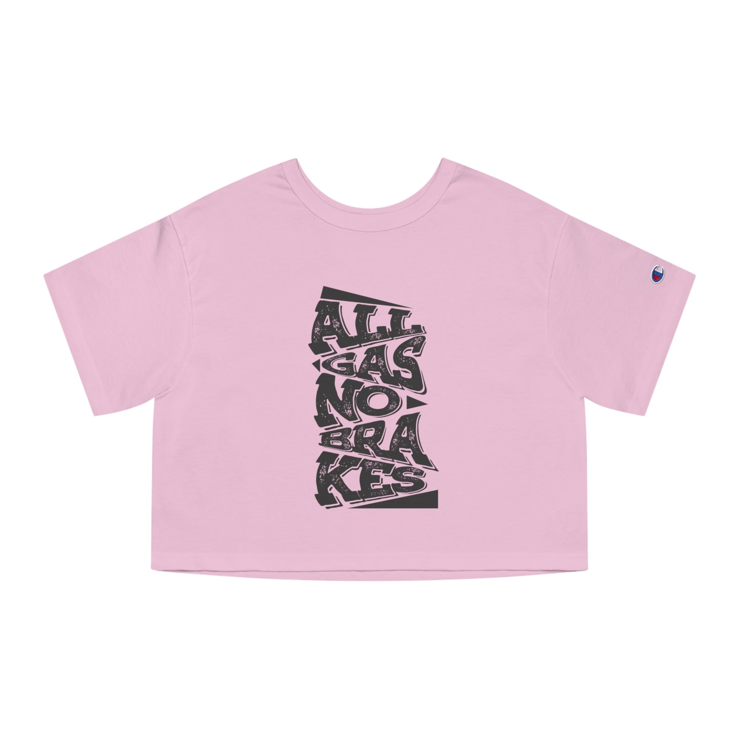 Women's Crop Top T-Shirt - All Gas No Breaks (Black)