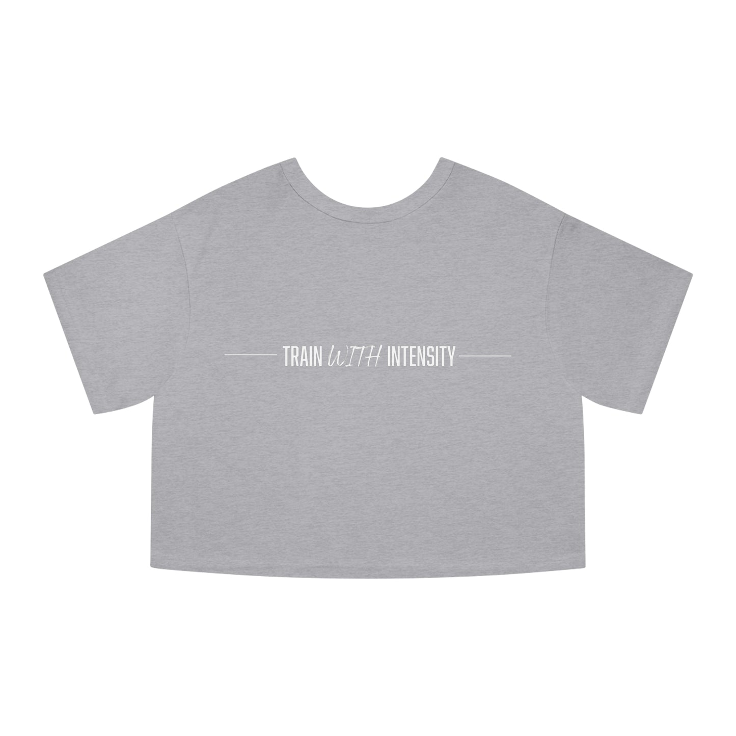 Women's "Train With Intensity" Crop Top - (White)