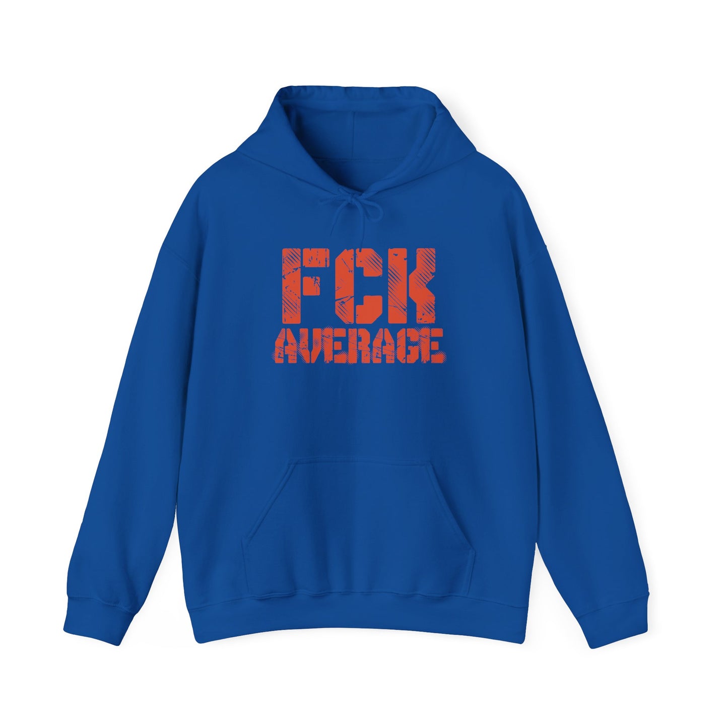 Men's "FCK Average" Heavy Hoodie (Orange)