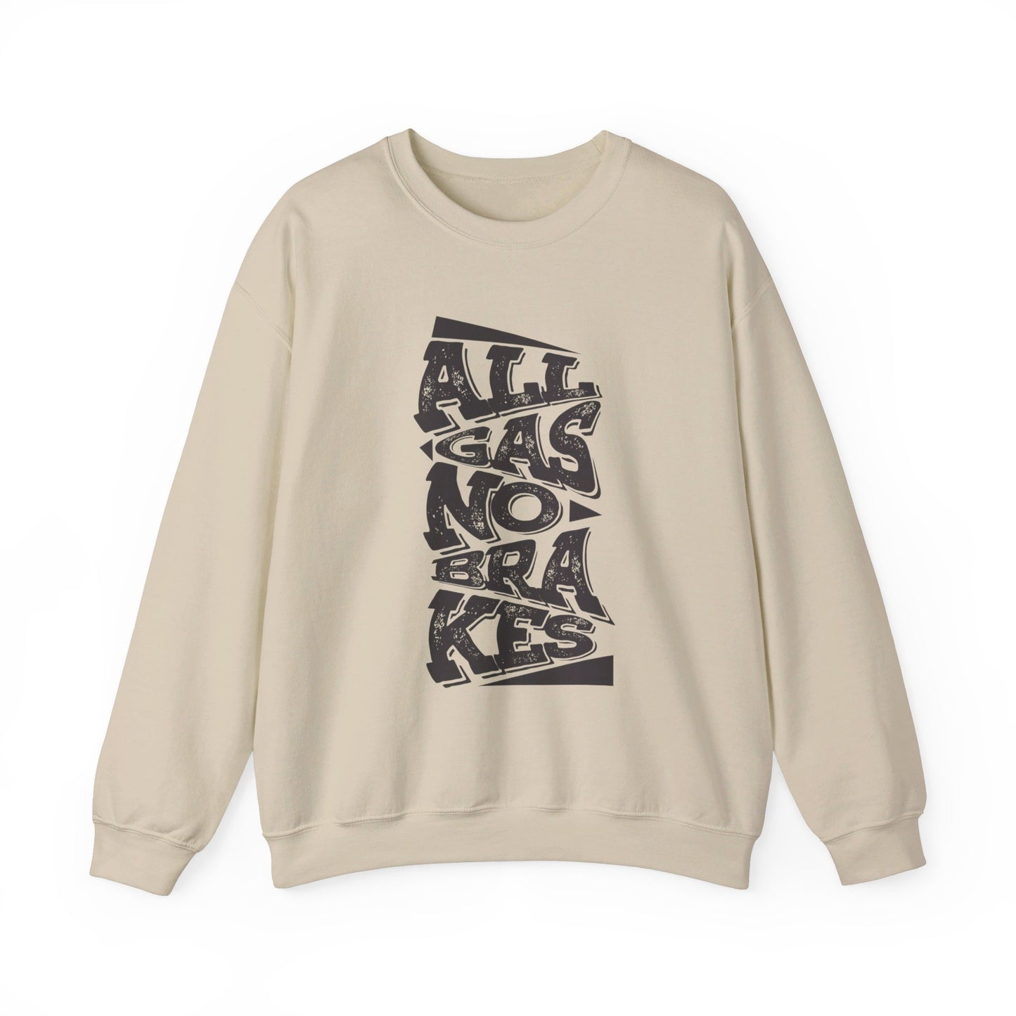 Men's "All Gas No Brakes" Crewneck Sweatshirt (Black)