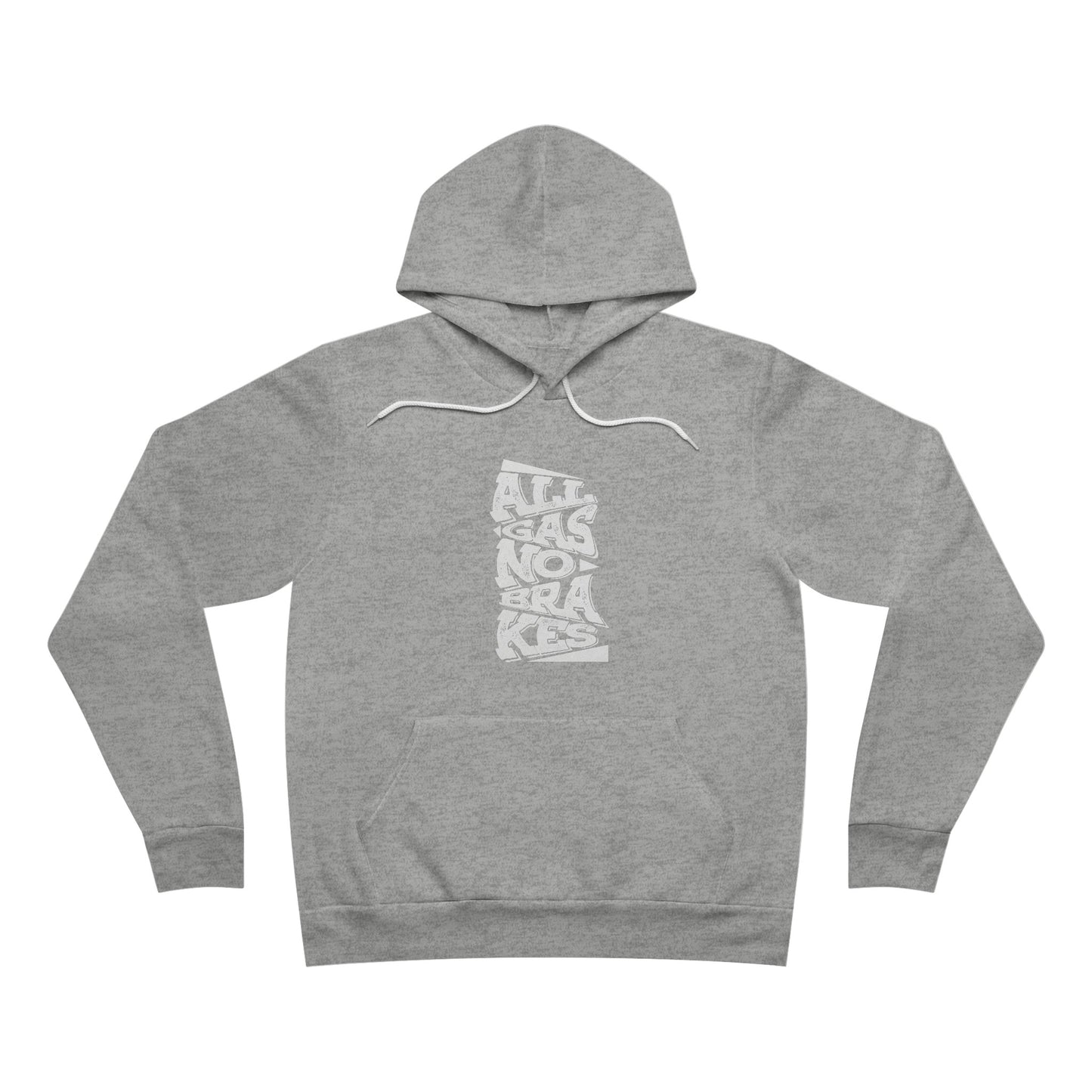 Men's "All Gas No Brakes" Regular Hoodie (White)