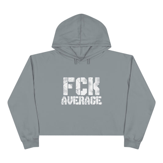 Women's "FCK Average" Crop Hoodie - White