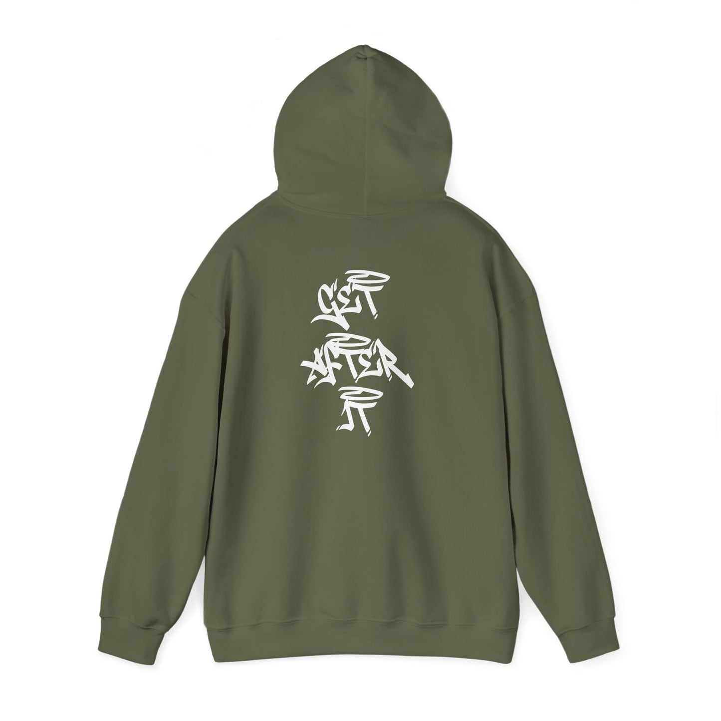 Men's "Get After It" - V2 Heavy Hoodie (White)