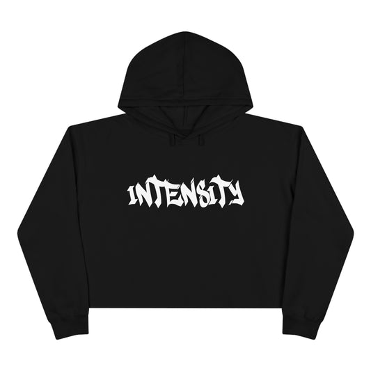 Women's "INTENSITY" Crop Top Hoodie White Logo