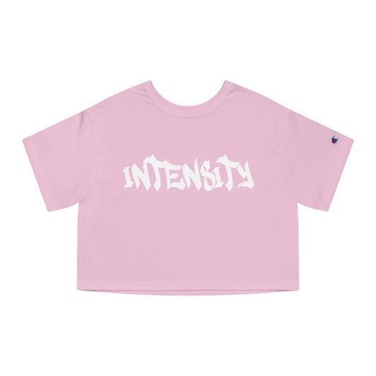 Women's "INTENSITY" Crop Top T-Shirt White Logo