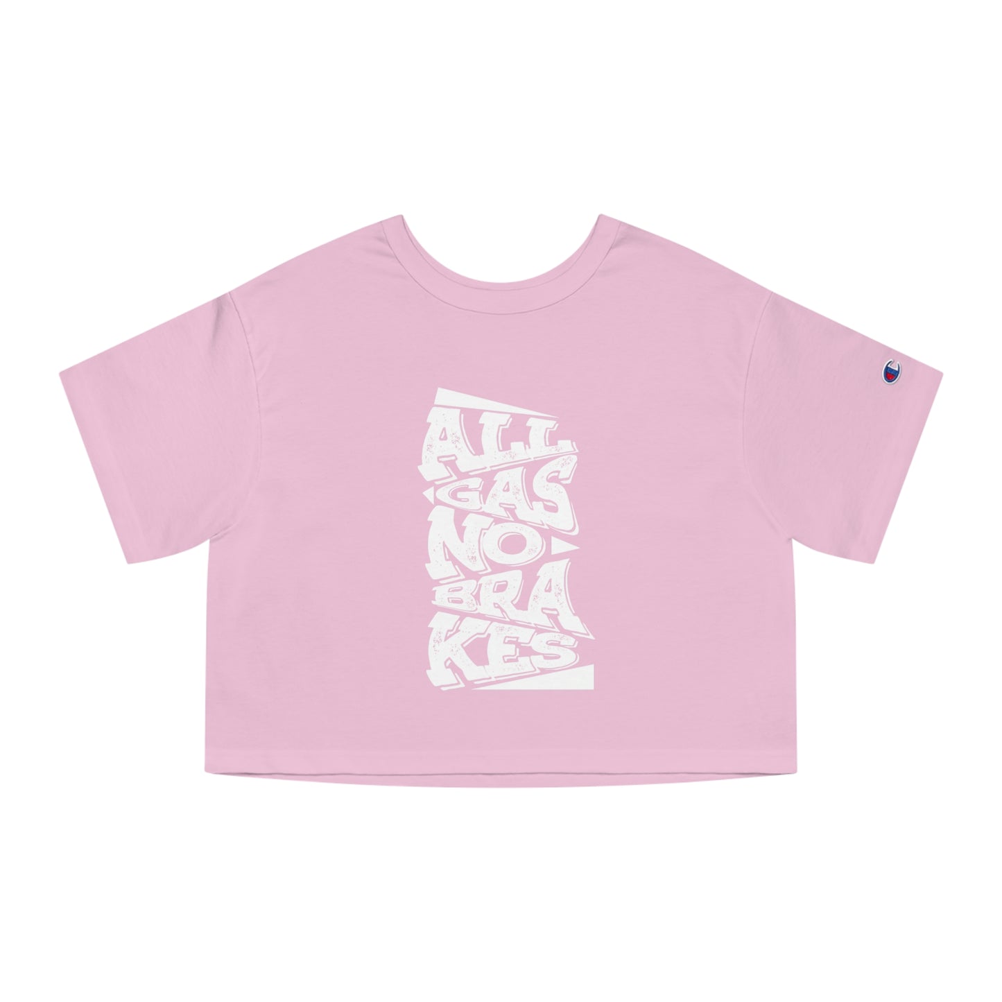 Women's Crop Top T-Shirt - All Gas No Breaks (White)