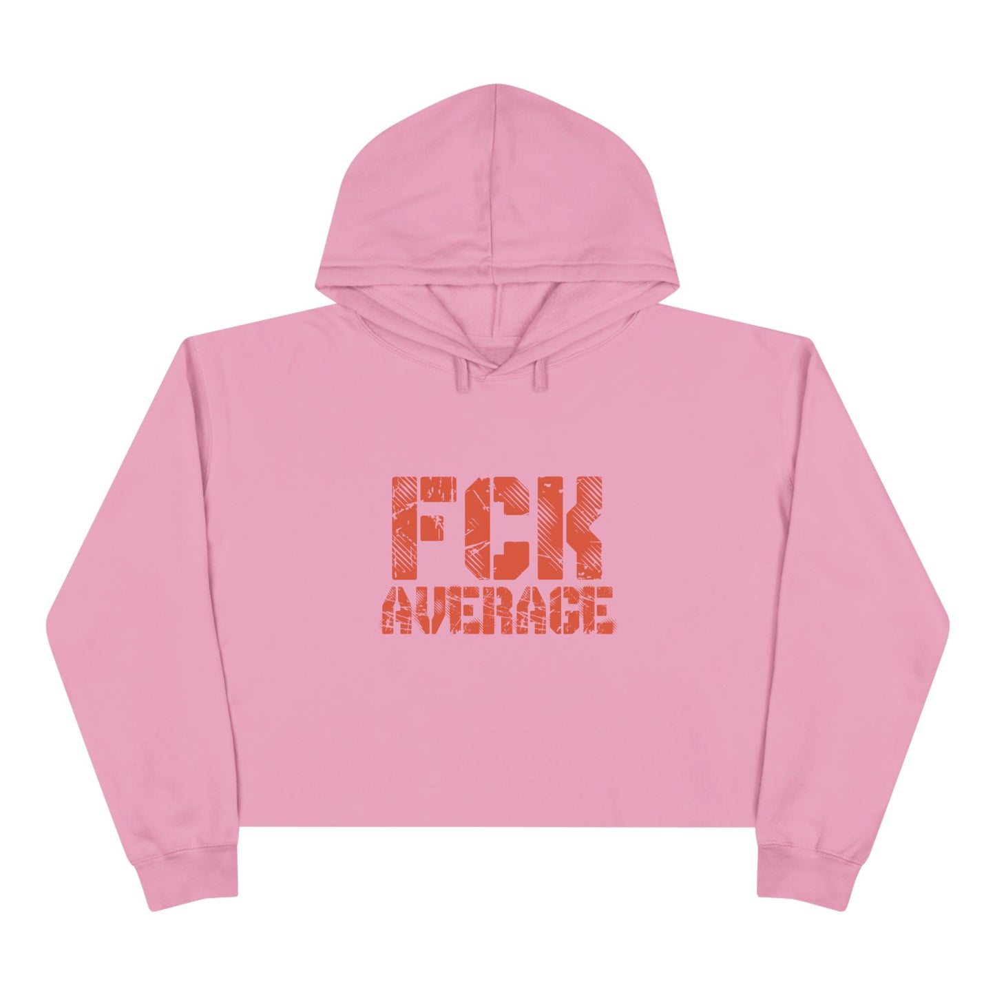 Women's "FCK Average" Crop Hoodie - Orange