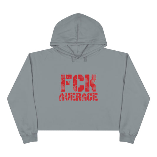 Women's "FCK Average" Crop Hoodie - Red