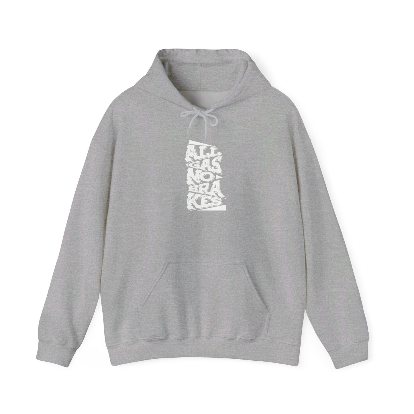 Men's "All Gas No Brakes" Heavy Hoodie (White)