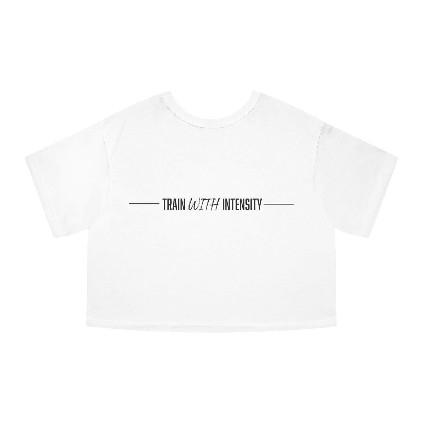 Women's "Train With Intensity" Crop Top (Black)