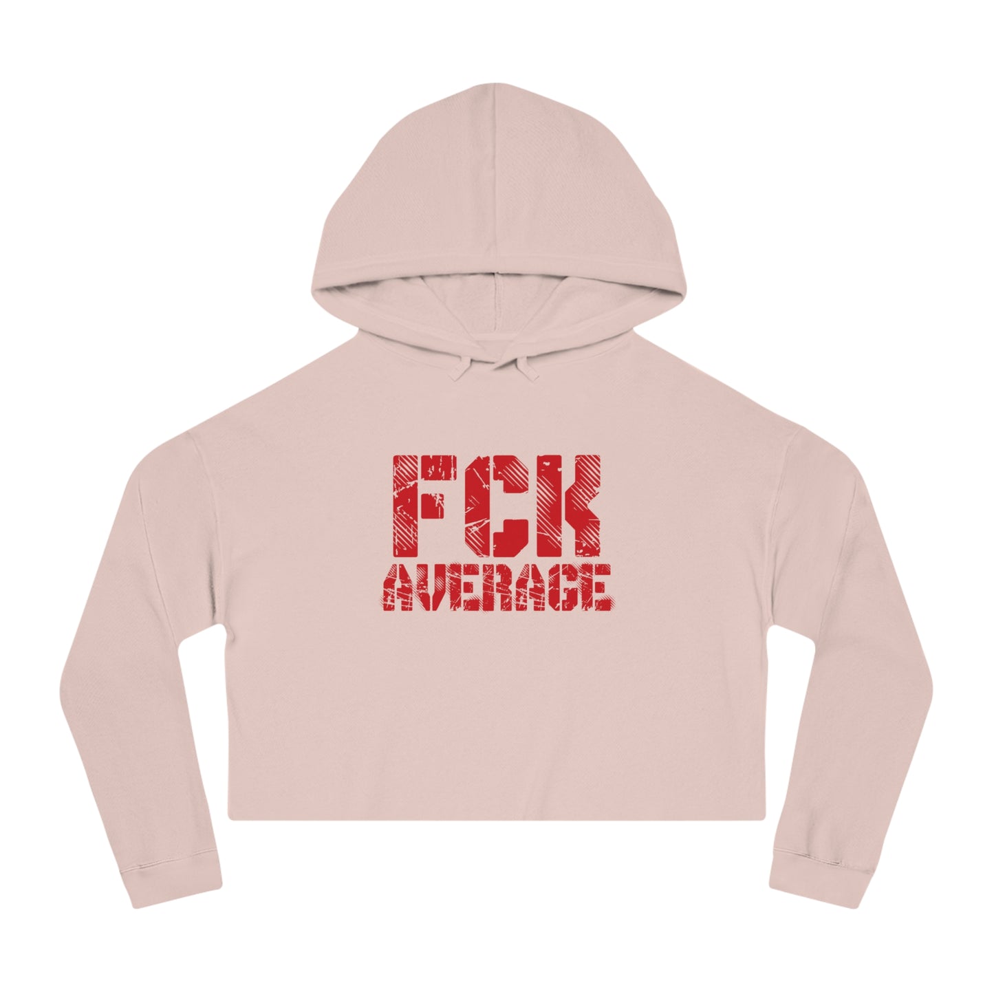 Women’s "FCK Average" Cropped Hooded Sweatshirt - Red