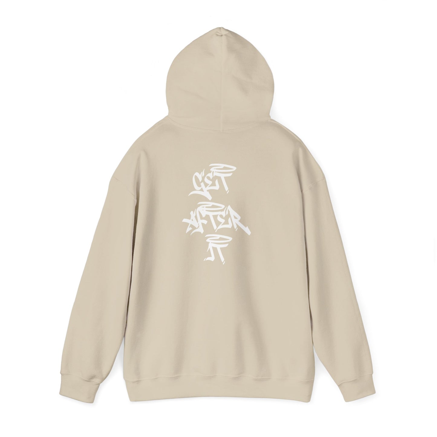 Men's "Get After It" - V2 Heavy Hoodie (White)