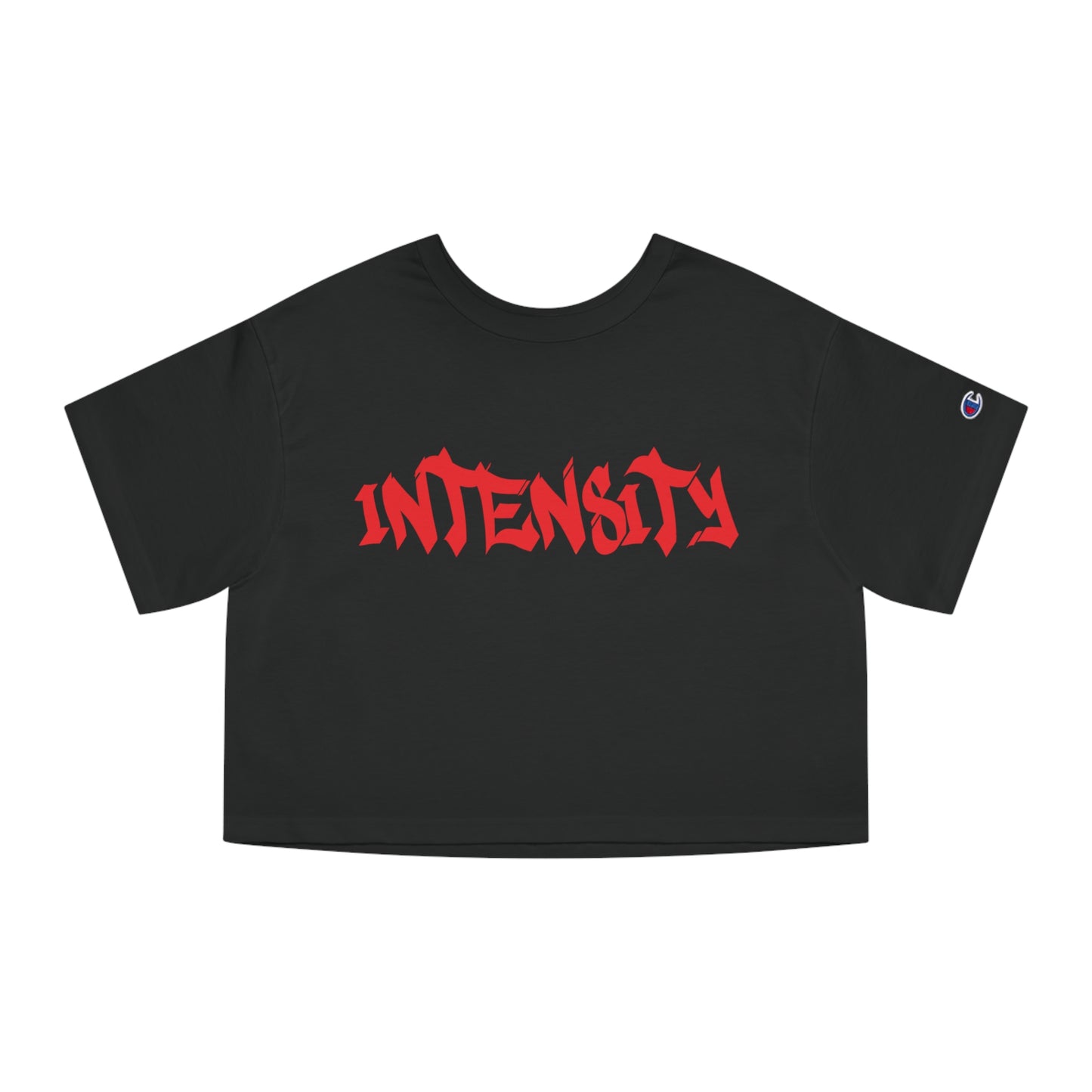 Women's "INTENSITY" Crop Top T-Shirt Red Logo