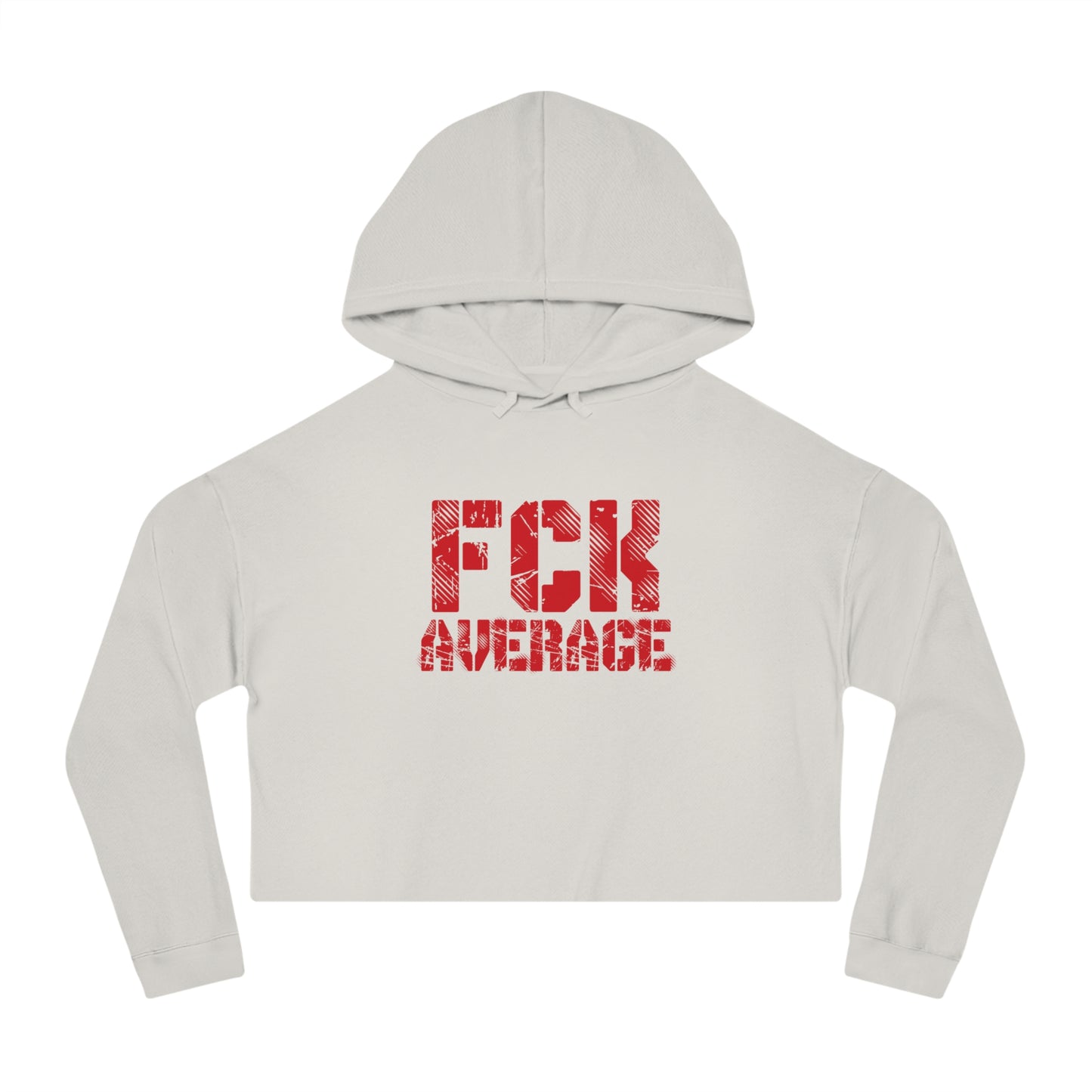 Women’s "FCK Average" Cropped Hooded Sweatshirt - Red