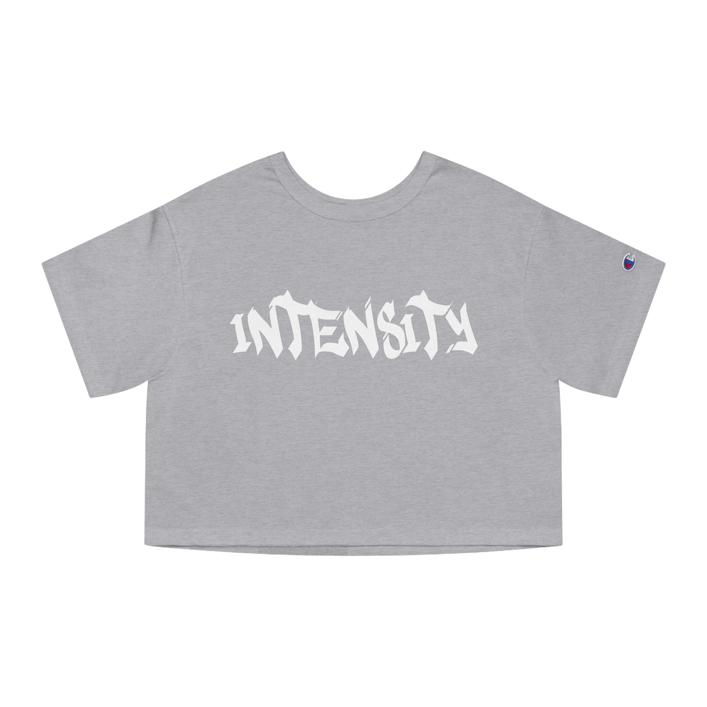 Women's "INTENSITY" Crop Top T-Shirt (White)