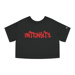 Open image in slideshow, Women&#39;s &quot;INTENSITY&quot; Crop Top T-Shirt (Red)
