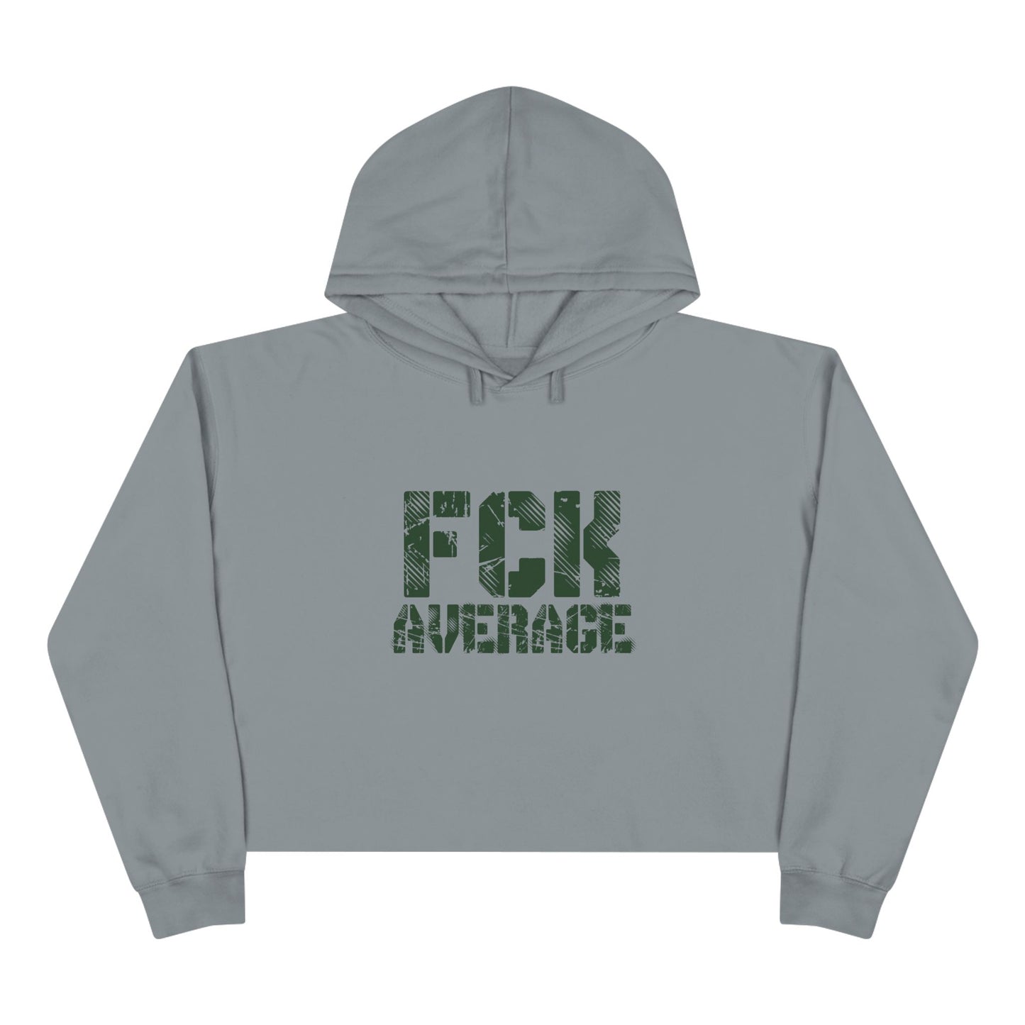 Women's "FCK Average" Crop Hoodie - Green