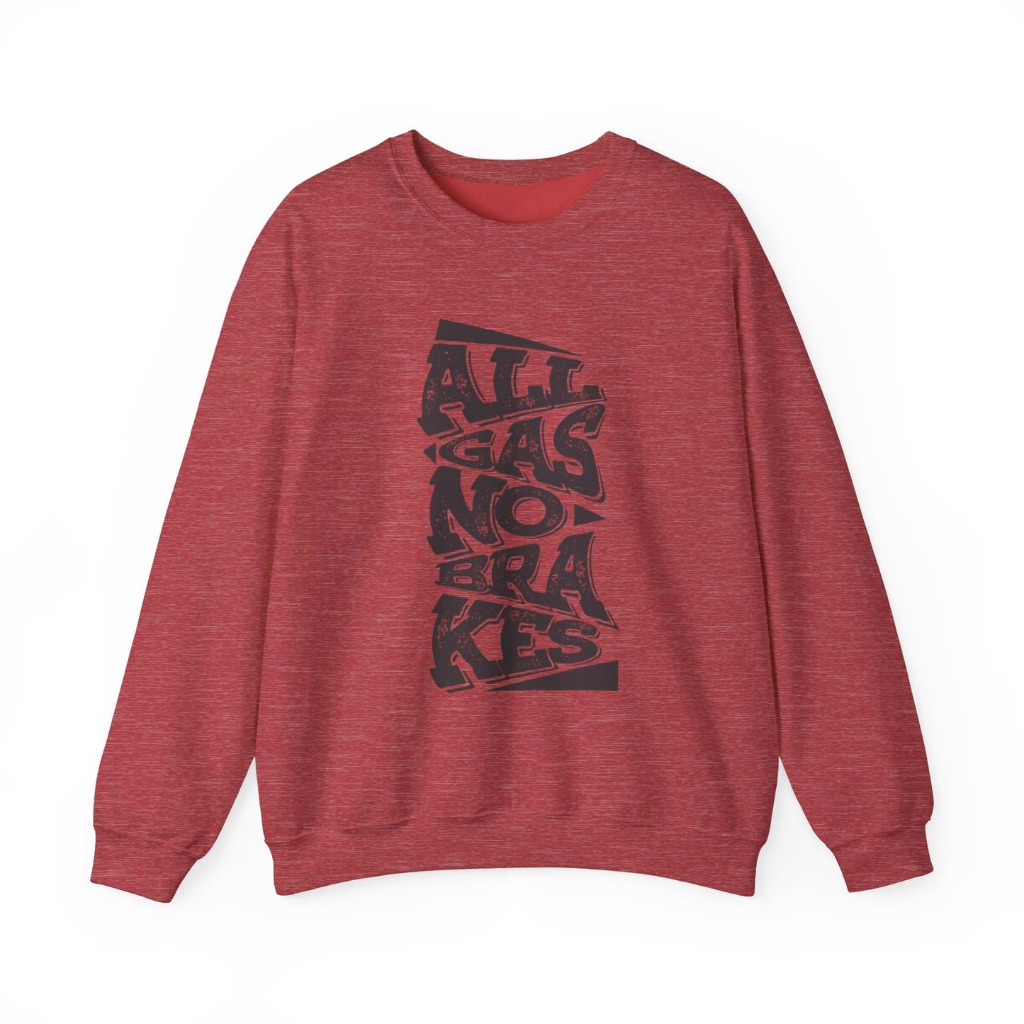 Men's "All Gas No Brakes" Crewneck Sweatshirt (Black)