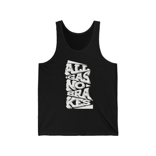 Men's "All Gas No Brakes" Tank Top (White)