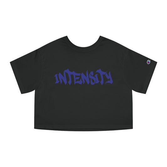 Women's "INTENSITY" Crop Top T-Shirt (Blue)