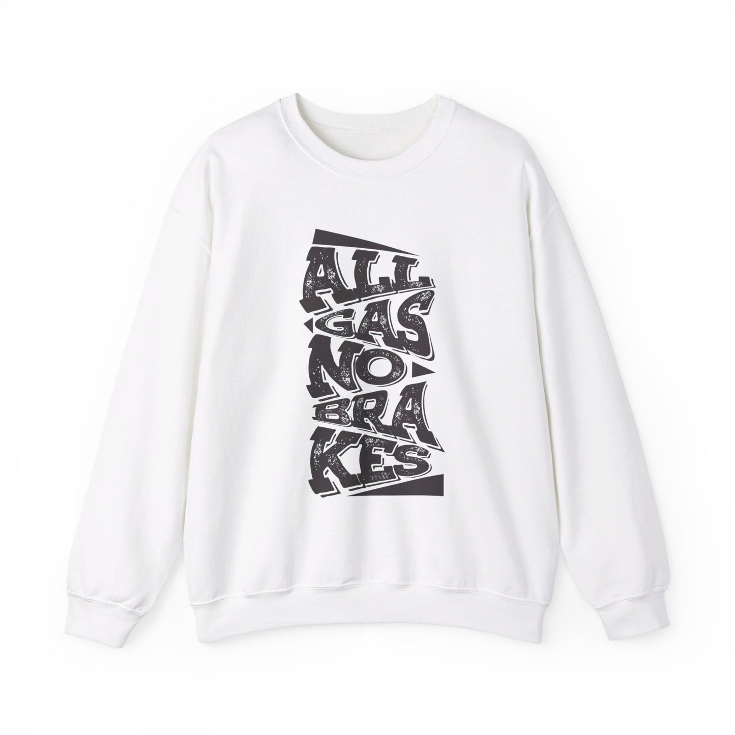 Men's "All Gas No Brakes" Crewneck Sweatshirt (Black)