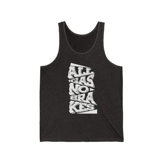 Men's Jersey Tank - All Gas No Brakes (White)