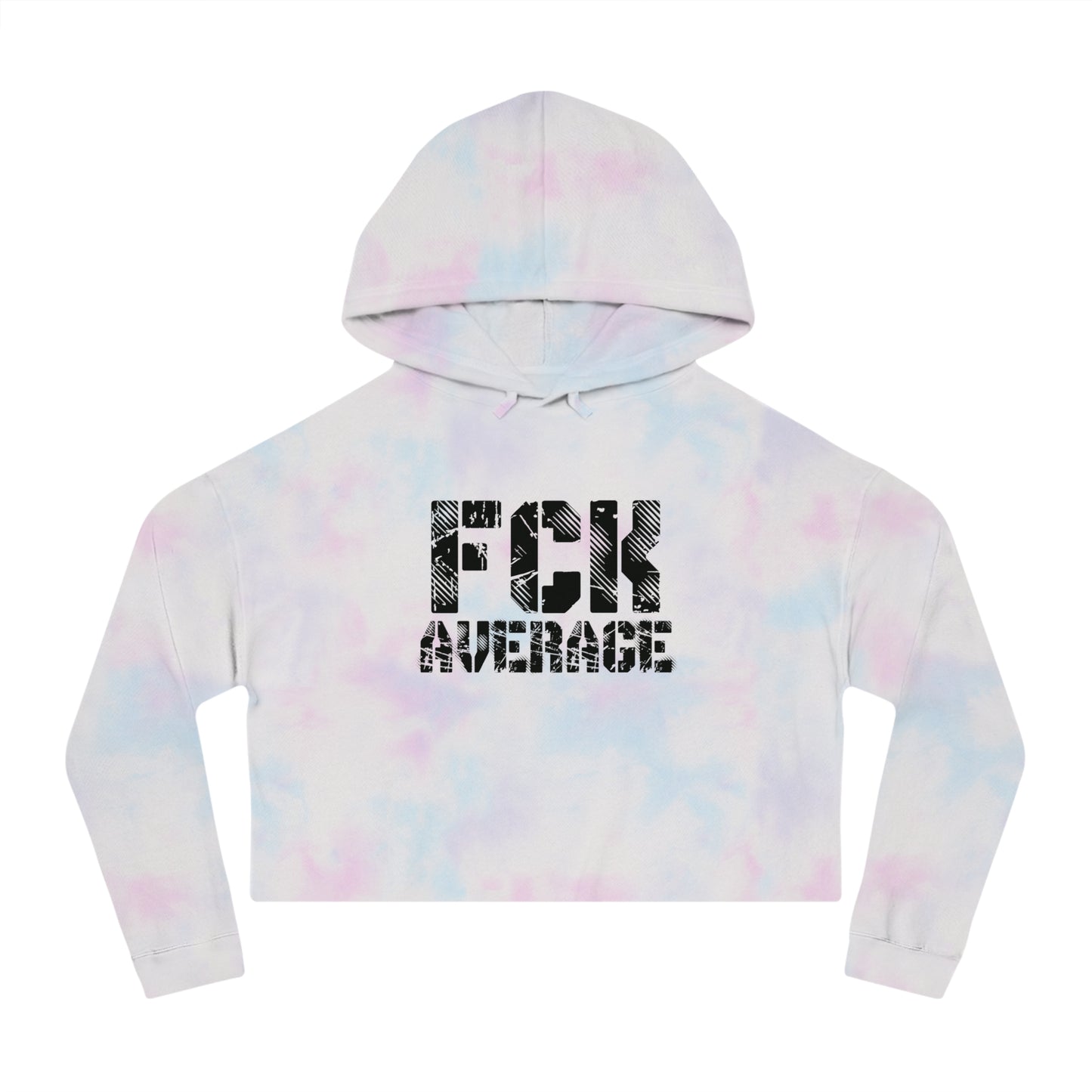 Women’s "FCK Average" Cropped Hooded Sweatshirt - Black