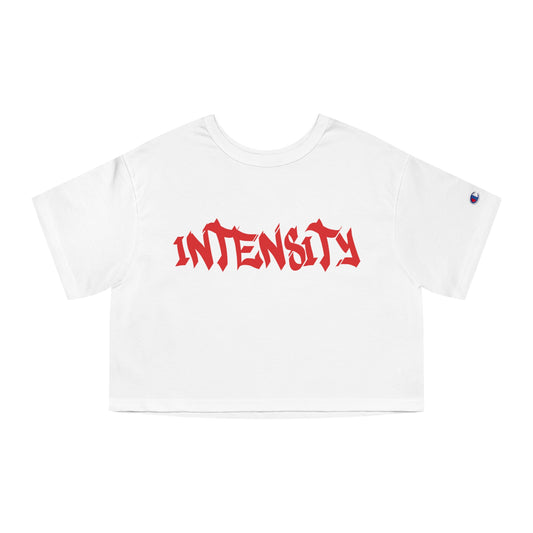 Women's "INTENSITY" Crop Top T-Shirt (Red)