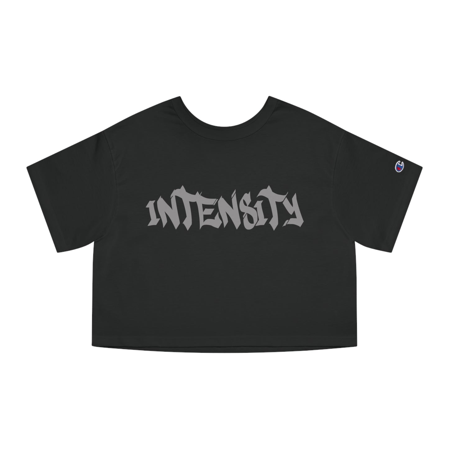 Women's "INTENSITY" Crop Top Shirt (Grey)