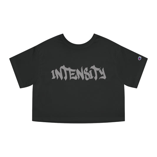 Women's "INTENSITY" Crop Top Shirt (Grey)